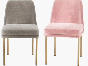 West Elm Jack Metal Frame Dining Chair 3D Model