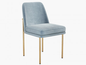 West Elm Jack Metal Frame Dining Chair 3D Model