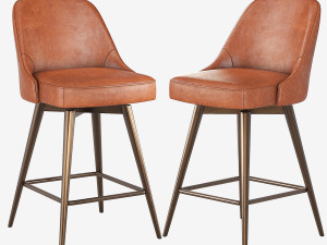 West Elm Mid-Century Counter Stool 3D Модель