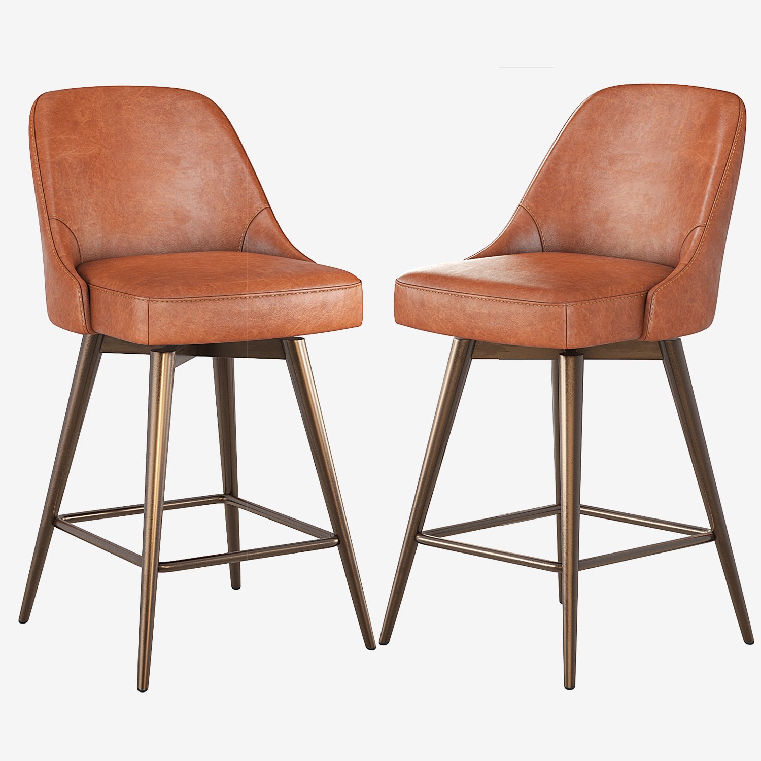 West elm mid century shop leather counter stool