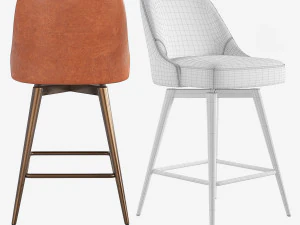 West Elm Mid-Century Counter Stool 3D Model