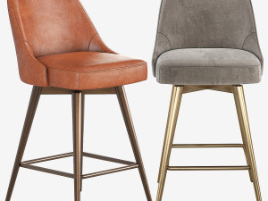 West Elm Mid-Century Counter Stool 3D Модель