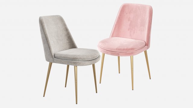 West Elm Finley Upholstered Dining Chair 3D