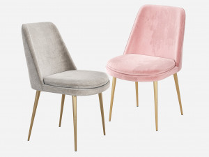 West Elm Finley Upholstered Dining Chair 3D Model
