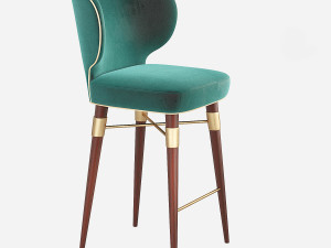 Louis Mid-Century Bar Stool Ottiu 3D Model