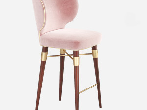 Louis Mid-Century Bar Stool Ottiu 3D Model