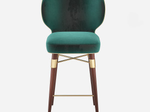 Louis Mid-Century Bar Stool Ottiu 3D Model