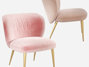 West Elm Ginger slipper chair 3D 模型