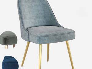 West elm Mid-Century Upholstered Dining Chair Modelo 3D