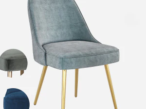 West elm Mid-Century Upholstered Dining Chair 3D Model