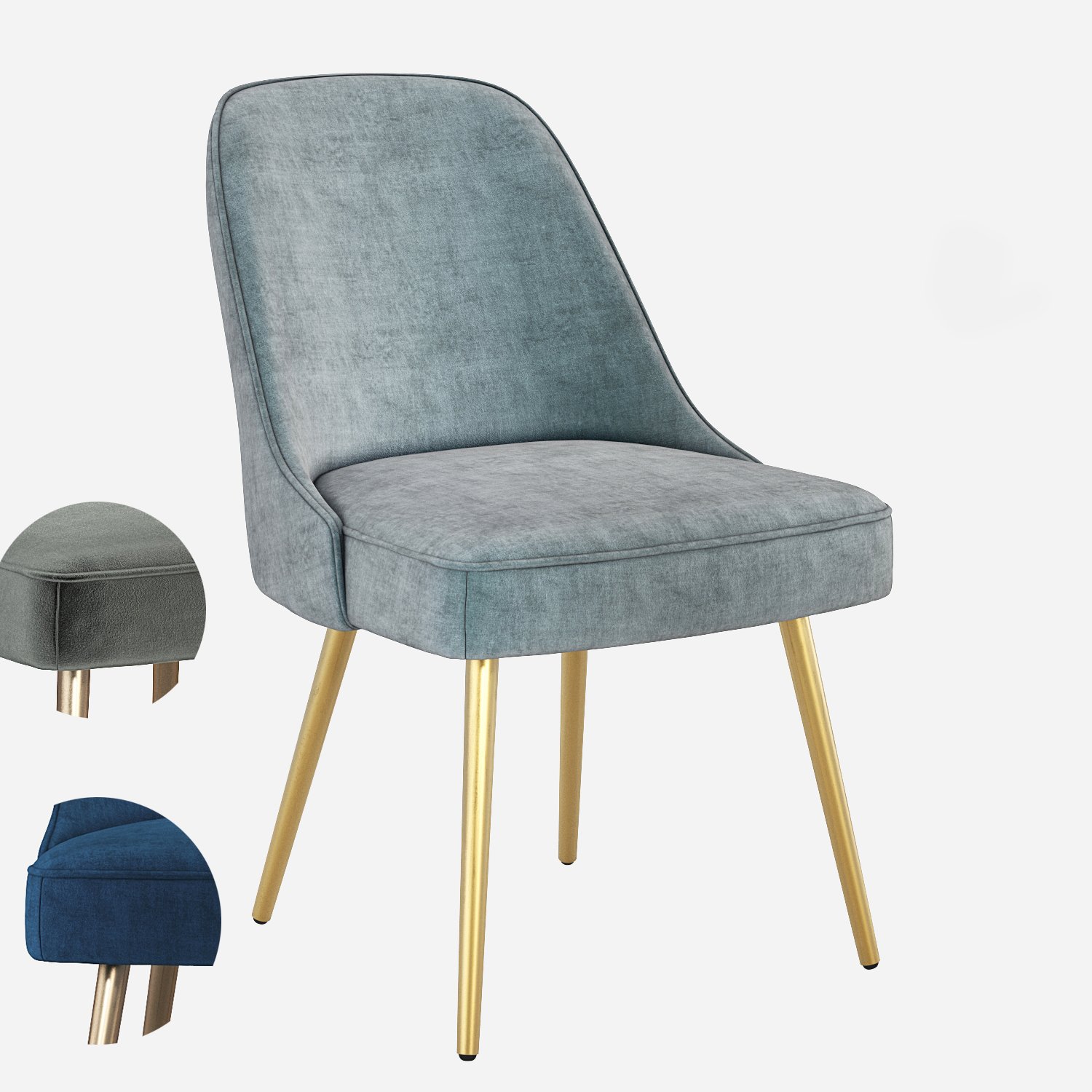West elm Mid Century Upholstered Dining Chair 3D Model in Chair