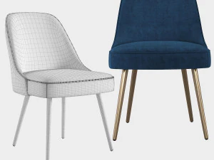 West elm Mid-Century Upholstered Dining Chair 3D Model