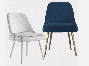 West elm Mid-Century Upholstered Dining Chair 3D Model