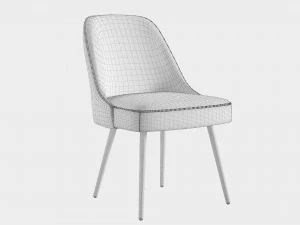 West elm Mid-Century Upholstered Dining Chair 3D Model