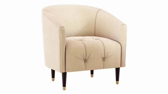 Ayesha Tufted Accent Chair Model 3D .c4d .max .obj .3ds .fbx .stl .blend 
