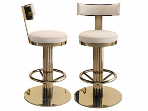 Oscar Swivel Gold Counter Chair 3D Model