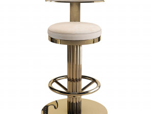 Oscar Swivel Gold Counter Chair Modello 3D