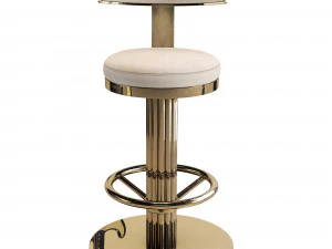 Oscar Swivel Gold Counter Chair 3D Model