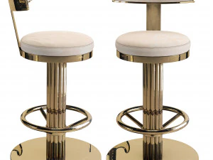 Oscar Swivel Gold Counter Chair 3D Model