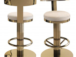 Oscar Swivel Gold Counter Chair 3D Model