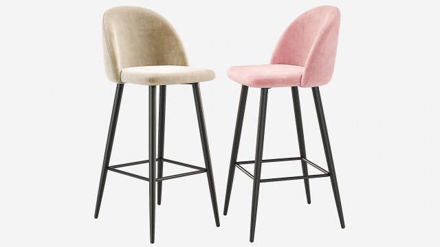 Westwing Amy Bar Stool Model 3D .c4d .max .obj .3ds .fbx .stl .blend 