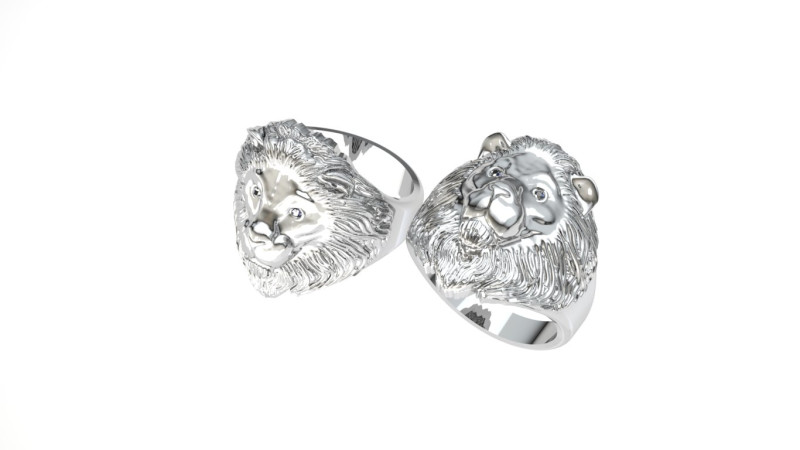 Lion ring zircon 3D प्रिंट मॉडल .c4d .max .obj .3ds .fbx .stl .blend 