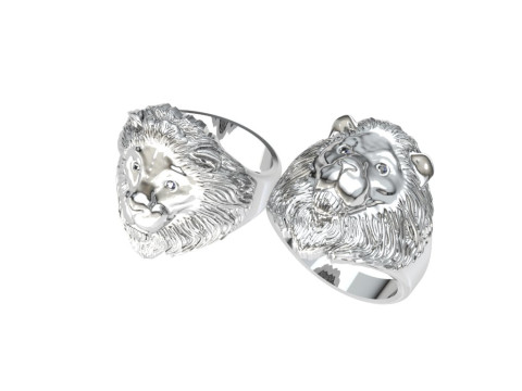 Lion ring zircon 3Dプリントモデル