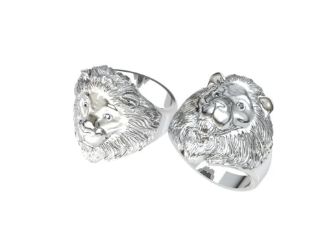 Anel de le&atilde;o com zirc&ocirc;nia Modelo de Impressão 3D