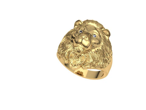Lion ring zircon 3D Print Model