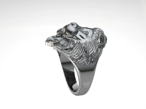 Lion ring zircon 3D Print Model