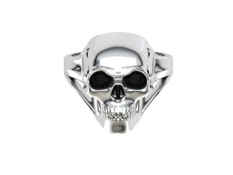 Skull Ring Black Zircon 3Dプリントモデル