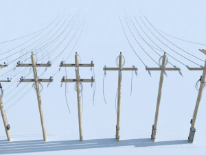 Pfosten mit Dr&auml;hten 3D Modell