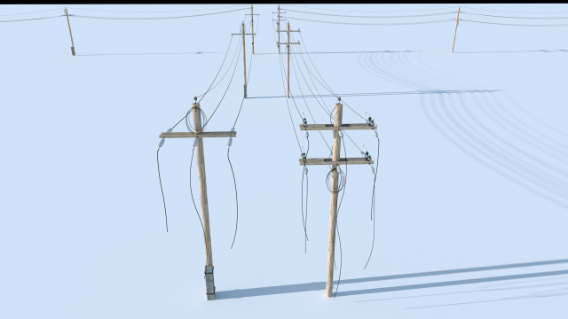 Electricity wires free 3D model