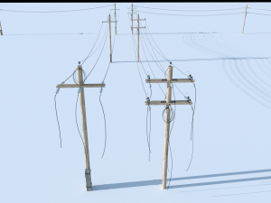posts with wires 3D 模型