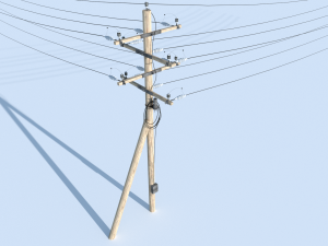 posts with wires 3D 模型