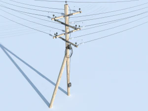 posts with wires 3D Model