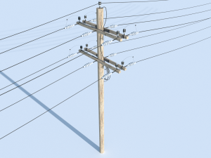 posts with wires 3D 模型