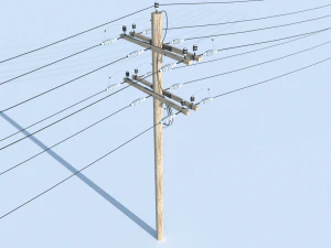 posts with wires 3D Model