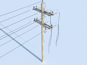 posts with wires 3D 模型