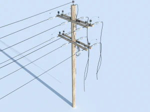 posts with wires 3D Model