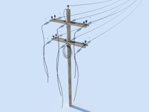 posts with wires 3D 模型