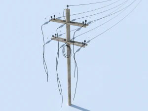 posts with wires 3D Model
