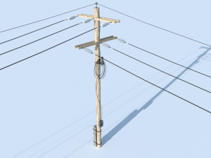 posts with wires 3D 模型