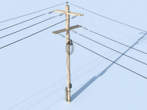 posts with wires 3D Model