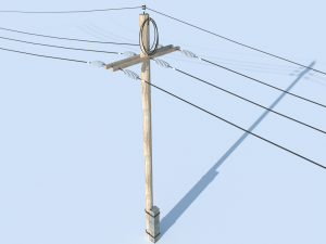 posts with wires 3D 模型