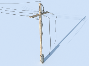 posts with wires 3D 模型