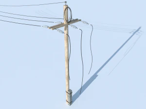 posts with wires 3D Model