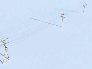 posts with wires 3D 模型