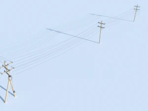posts with wires 3D Model