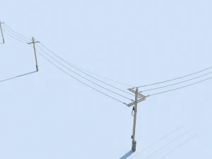 posts with wires 3D Model